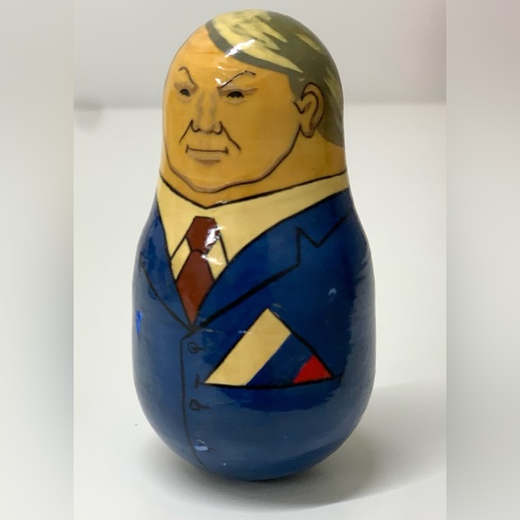 Early 1990s Vintage Artisan Hand Crafted Matryoshka Style Boris Yeltsin Weeble - Picture 4 of 16